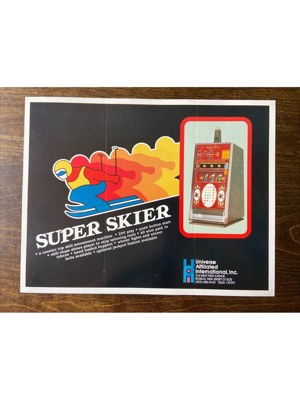 Super Skier Arcade Pinball FLYER Original Ad Promo Poster Not PCB